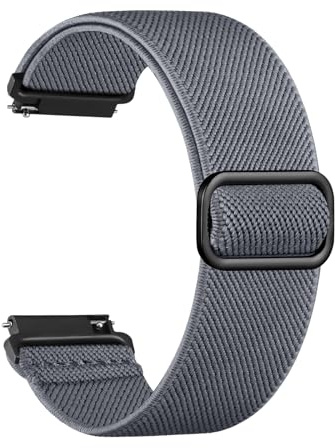 Maledan 22mm Watch Strap for Garmin Venu 3 Strap Venu 2 Vivoactive 4 | Elastic Nylon Sport Loop Band for Garmin Forerunner 255 265 Samsung Galaxy Watch 3 45mm/Amazfit/Fossil for Men Women, Grey