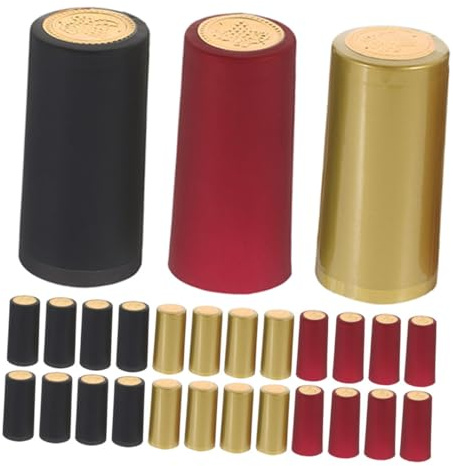 Amosfun 180pièces Capsules Rétractables pour Bouteilles Manchons Thermorétractables Couvercles Thermorétractables Joints pour Bouteilles Capsules De Suremballage Étanchéité Opércules pour