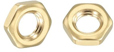 Kozelo 50pcs Hex Nuts - [M6-1] Brass Hardware Nuts for Mechanical Repair & Assembly, Electrical Fastening, Standard Metric Coarse Thread Nut, Yellow