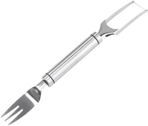 Mikikit Forchetta e Affettatrice per Anguria 2 in 1 in Acciaio Inox Utensile da Cucina Manuale per Tagliare Frutta Taglia Melone Rapido per Uso Domestico