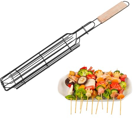 Cesto per grigliate a base di carne – Utensile da cucina alimentare | Grill resistente bruciore – per cucina, ristorante, feste, picnic, barbecue, gamberetti, frutta, pesce