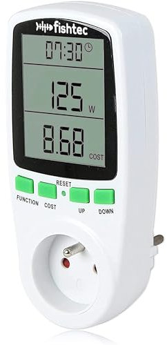 FISHTEC ® Misuratore di Potenza Misuratore di consumo energetico Prezzo Contatore di energia con Ampio Display LCD Protezione da sovraccarico Consumo energetico
