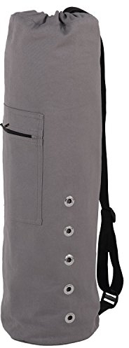 Bodhi Yogatasche Canvas Bag, große Yogamattentasche aus Baumwolle, Seesack, strapazierfähig, anthrazit