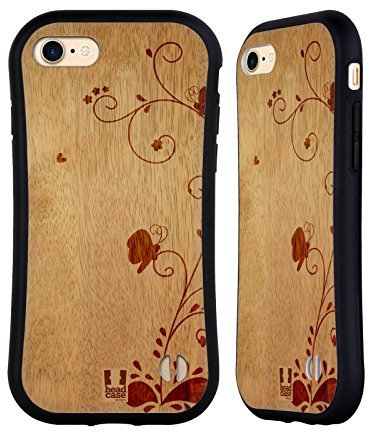 Head Case Designs Remous Art en Bois Coque Hybride Compatible avec Apple iPhone 7/8 / SE 2020 & 2022