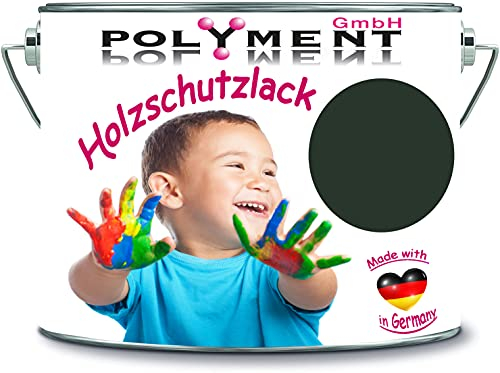 Holzschutzlack Holzlack Holzlasur wetterbeständiger Langzeitschutz Wetterschutzfarbe Holzschutzfarbe RAL 6009 Tannengrün // Polyment GmbH