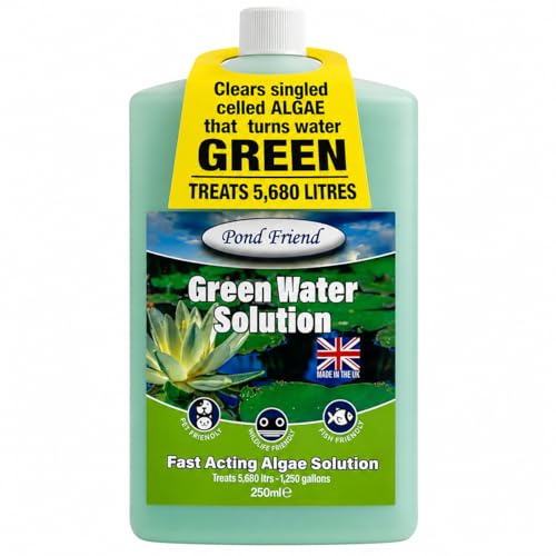 Pond Friend Green Water Algae Treatment Control Eliminates Suspended Algae In Koi & Garden Ponds Quickly For Clearer Cleaner Water 250ml Treats 5680 Litre