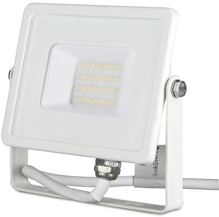 V-TAC Faro LED da Esterno con Chip Samsung 20W - [Ultima Generazione] - IP65-1510 Lumen - Proiettore LED Esterno Colore Bianco - Impermeabile - Luce Bianca Calda