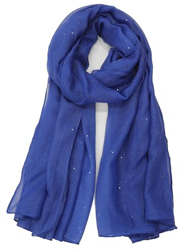 Van Der Rich ® - Paljett mjuk halsduk - dam, 13-kunglig blå, One size
