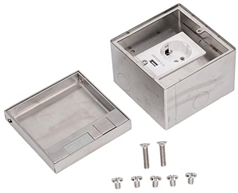 Presa Incasso a Scomparsa, Scatola di Derivazione Pavimento Ignifuga Impermeabile IP40 con Porta USB Presa di Corrente Incasso Nascosta per Mercati, Casa, Negozi,