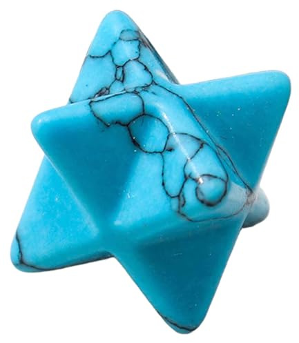 SUPBEI Pierre de Cristal hexagonale Merkaba Naturelle de 12 mm Pierre précieuse en Cristal Hexa.Gram Pierre de Poche énergétique pour la méditation Reiki Équilibrage Spirituel,Blue Turquoise