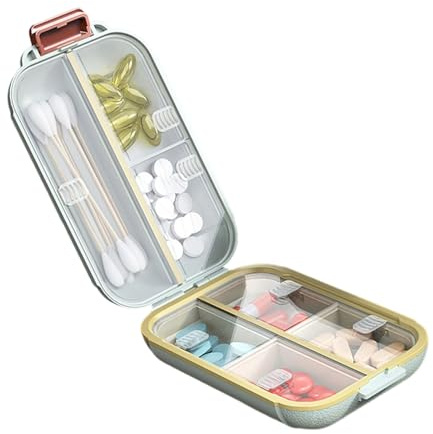 Contenitore leggero a 7 scomparti per pillole, contenitore antipolvere con design a prova di perdite, scatola per medicinali di famiglia