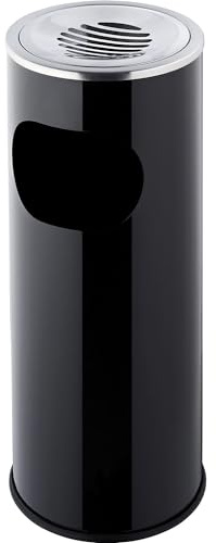 helit H2516095 - Standascher „the shark“ 13+1,5L, schwarz | Ascher mit 13 L Abfallbehälter und 1,5 L Aschereinsatz