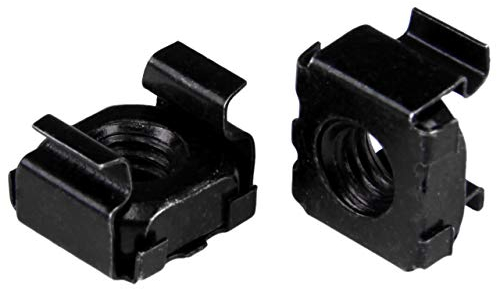 StarTech.com Écrou cage M6 - Pack de 100 - Écrous cage M6 de montage pour rack et armoire serveur - Noir (CABCAGENT62B)
