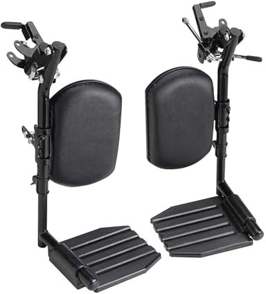 The Aftermarket Group Wheelchair Legrest Assembly, Hemi Spacing, Black Vinyl Calfpad, Black Aluminum Footplate, 1 Pair, TAG2750412P