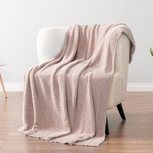 PAVILIA Superweiche Überwurfdecke für Couch, flauschige, gemütliche, leichte graubraune Decke, flauschige, warme Strickdecke für Bett, Sofa, 127 x 152,4 cm