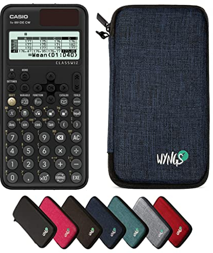 Casio fx-991DE CW including a WYNGS protective case in Blue - Basic Set (German)