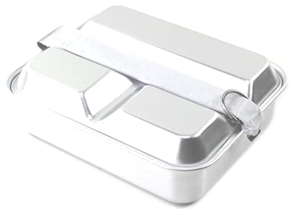 Camping Mess Kit, Edelstahl Outdoor Camping Quadratische Lunchbox Reise Militär Kochen Pfanne Box Kochgeschirr für Outdoor Camping