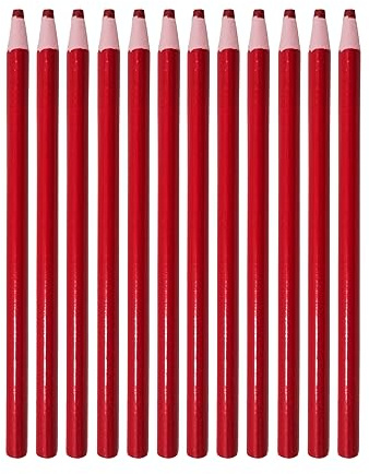 12 crayons de craie de tailleur, crayon soluble dans l'eau, couture, outil essentiel pour le vêtement, qualité professionnelle, projets créatifs textiles, (rouge 148, 12 pièces)