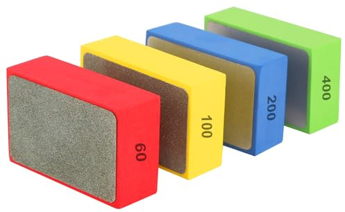 Diamanthandpoleringsdynor, 4 stycken diamantslipblocksset slipblock poleringsdynor glas slipdynor poleringsdynor för granit, marmor, keramik 60 # 100 # 200 # 400 #