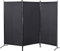 HOMCOM Paravent 3 Panneaux dim. 2,53L x 0,5l x 1,82H m Store latéral Brise-Vue paravent sur Pied séparateur métal Polyester Haute densité Gris foncé