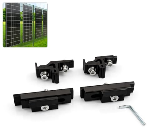 Avoltik Solarhalterung für Doppelstabmattenzaun | PV Halterung für Gartenzaun I Wetterfeste Halterung für Solarmodule am Zaun | rostfrei und sicherer Halt für Module 30 – 35 mm