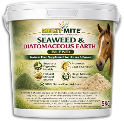 Multi-Mite® 5KG Diatomaceous Earth & Seaweed for Horses – Natural Horse Feed Supplement – Mineral & Digestive Support for Horses, Ponies & Donkeys – Coat, Hoof & Gut Health –