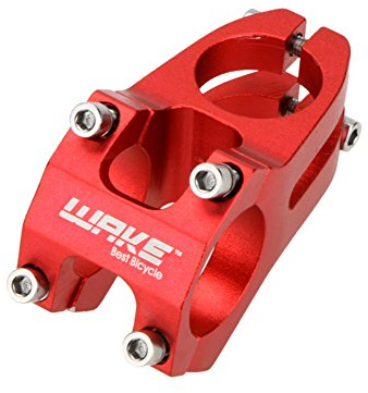 Wake Lenkervorbau fürs Fahrrad (Mountainbike, Rennrad, MTB, BMX, Fixie-Fahrrad, normales Fahrrad), Lenkervorbau, 31,8 mm x 45 mm, Rot