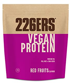 226ERS Vegan Protein | Proteína Vegana en Polvo | Arroz, Guisantes y Chia | Batido Vegetal Sin Gluten ni Lactosa, Frutos Rojos - 700 gr
