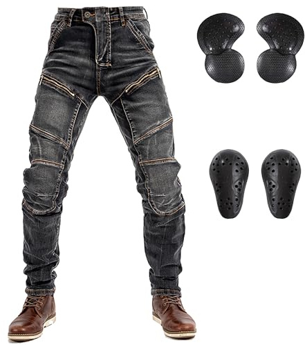 LOMENG Aramid Motorcycle Pants Mens Armored Biker Riding Motorbike Jeans