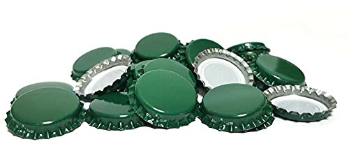DIAH DO IT AT HOME 100 Pack Dark Green Crown Caps 26mm - Decorative Beer Bottle Caps for DIY Homebrew, Fruit Cider & Radler - Airtight Sealing Crowns for Standard Glass Bottles (Set of 100)