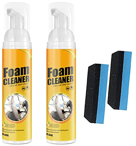 Toheok Dry Cleaning Ahent Multipurpose Foam Cleaner Spray, Foam Cleaner for Car and House Lemon Flavor, All-Purpose Household Cleaners for Kitchen (100ML X 2PCS)