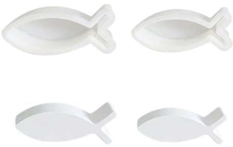 Silikonform Fischform,2 Stück Fischform Gipsform zum Gießen,DIY Geprägte Fischform Gipsform zum Gießformen für Herstellung von handwerklichen Dekorationen verwendet