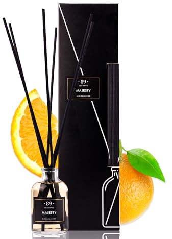 Difusor de aroma de caña, con 6 varillas aromáticas, mandarina, jazmín y sándalo, ambientador para baño, apartamento, decoración del hogar, difusor intenso con varillas