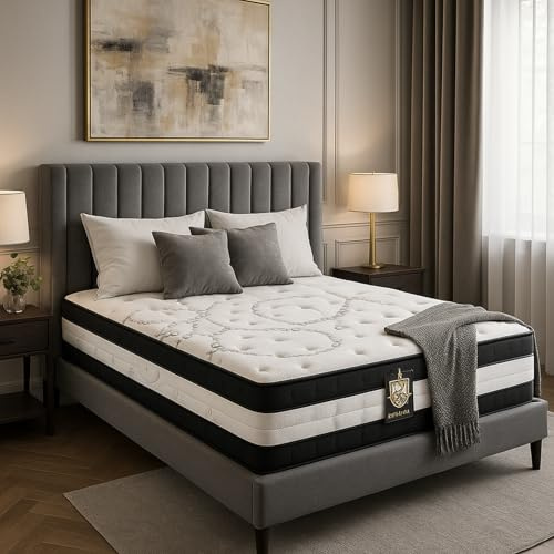 SAMPUR Matelas Excelsior : Mémoire de Forme & Ressorts Ensachés | Antidouleur Articulation | 30 cm d'Épaisseur | 200x200 cm
