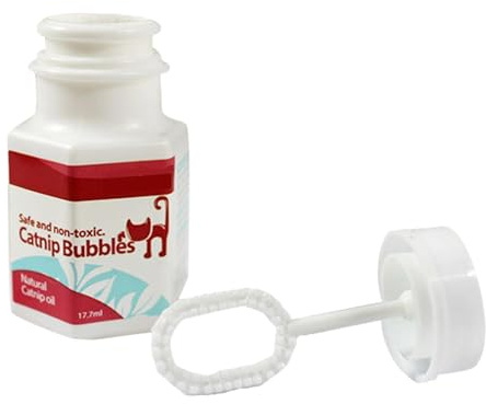 Whnbuij Mit Katze infundierte Seifenblasen - 0,6 oz Blasenlösung | Lustiges und ungiftiges interaktives Katzenspielzeug für Kätzchen, Katzenblasen für Bewegung, stundenlangen Spaß u