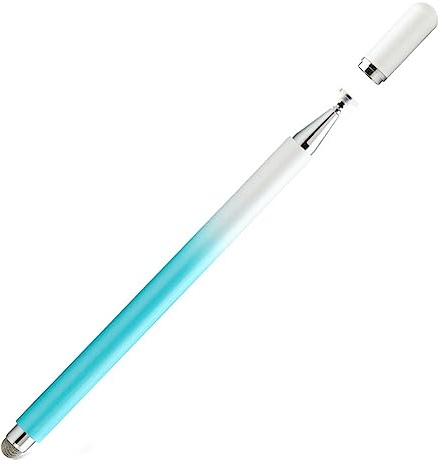 Diheohg 1 juego de bolígrafos magnéticos de doble uso, disco transparente, ventosa integrada, teléfono, tableta, lápiz capacitivo, lápiz táctil universal de aleación de aluminio + fibra, B