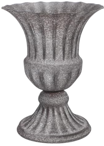 Veemoon Friedhofsvase Aus Metall Mit Sockel Gedenkvase Für Grabstein Und Urnengrab Blumenhalter Für Friedhofsdeko Für Frische Oder Trockene Blumen 16.00 X 12.50 X 12.50 cm