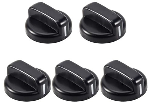 Quystetes 5 PCS Kitchen Black Plastic Gas Stove Cooker Control Knobs