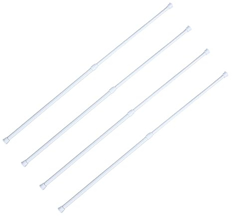 Yardenfun 4pezzi Asta Telescopica in Metallo Asta Estensibile Per Doccia Casa Bagno Appendiabiti Di Tensione