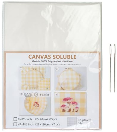 Pellicola da ricamo solubile in acqua, pellicola solubile in acqua per lavori a maglia, stabilizzatore per ricamo per tessuto e , per cucire ricami cucitrice vestiti camicie lettere