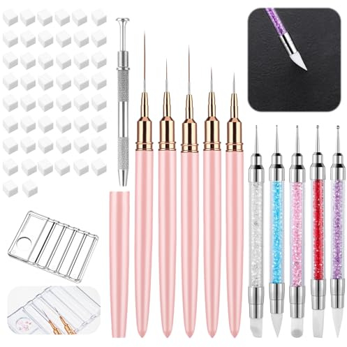 62 st nagelpenselset – gelnaglar set | nageldesign tillbehör för nagelkonst entusiaster och proffs