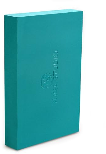 Yoga Studio YS/Block/Teal, Yoga – 30 cm x 20 cm x 5 cm, Blocco Antiscivolo Eva con Bordi smussati, Accessorio Leggero per Esercizi – Verde Acqua Unisex-Adulto, Foglia di t, Standard