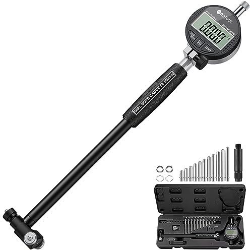 Neoteck Bore Gage Set Digital Indicator Dial Bore Gauge (2-6/0.0005) with Self-Centering Dial, Carbide Anvils, Insulated Grips for Deep Engine Cylinder Measurement-Black