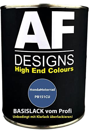 Alex Flittner Designs 1L Motorradlack für HondaMotorrad PB151CU Candy Mistral Blue Metallic spritzfertig