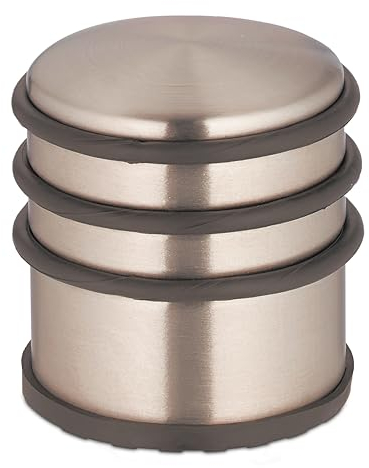 Relaxdays Türstopper, Edelstahl, H x D: 7,5 x 7 cm, hoch & schwer, rutschfest, Türzuschlagbremse mit Gummiring, Bronze