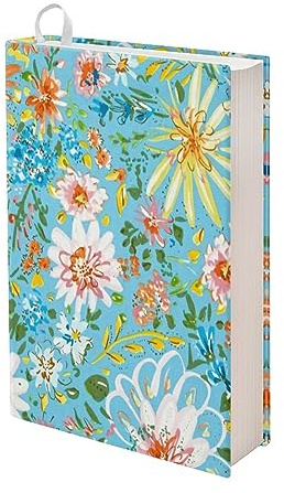Kuiaobaty Buchhülle mit Aquarell-Blumen, dehnbare Passform, Stoff, Buchumschlag, Malerei, Floral, starre Bucheinband, Tagebuch, neuartiger Schutz