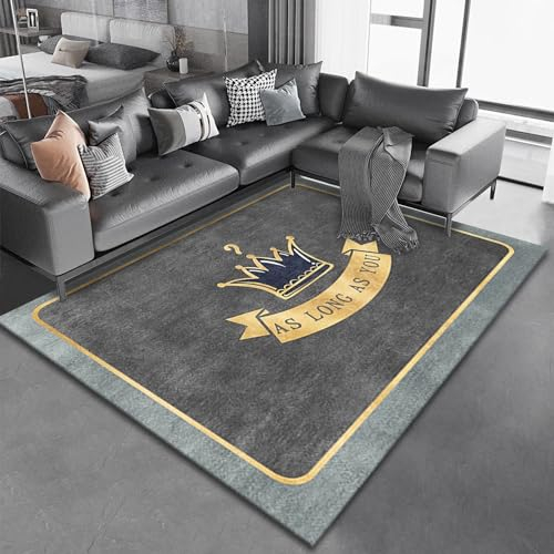 Tzvpsu Badematte rutschfest,Grau-schwarz-Goldener, Schlichter, Rutschfester, Waschbarer Teppich,Zimmer deko Aesthetic Room Decor,140x200cm