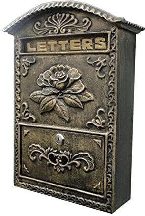 Postlåda Vintage brevlåda med lås Väggmonterad postlåda Gjutet aluminium Liten kapacitet postlådor Hög säkerhet Heminredning Drop Box Lätt att installera