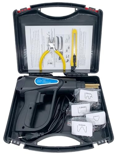 Máquina de soldadura de plástico de 70 W, pistola soldadora de plástico, kit de reparación de parachoques de coche con 200/600/1000 grapas calientes(Gun with 1000)