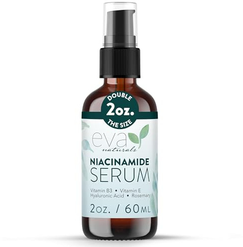 Eva Naturals Niacinamide 5% Serum for Face – B3 Pore Minimiser, Enlarged Pores Reducer & Skin Texture Refining with Hyaluronic Acid, Vitamin E, Aloe, Neem & Zinc – Lightweight Daily Facial Serum, 60ml